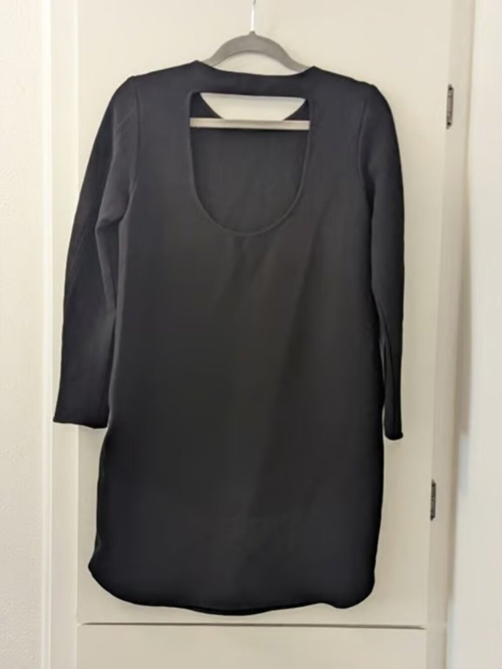 Zara Woman Black Long Sleeve Open Back Sheath Dress Size S